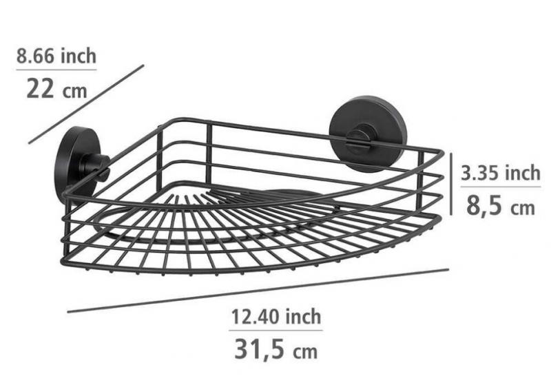 Wenko Bari hj&oslash;rnebrusehylde - Mat sort - Skruefri