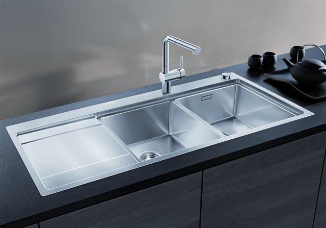 Blanco Divon II 8S-IF k&oslash;kkenvask - Venstrevendt - Rustfrit st&aring;l