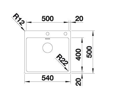 Blanco Andano 500-IF/A MXI k&oslash;kkenvask m/PushControl afl&oslash;bsbetjening - Rustfrit st&aring;l
