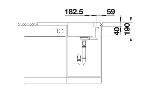Blanco Axia III 5 S k&oslash;kkenvask - Vulkangr&aring;