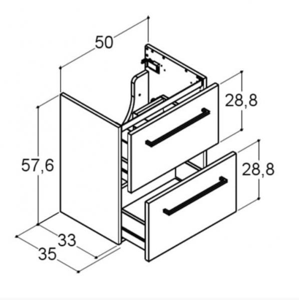Dansani Mido mini møbelsæt 50 m/Amber vask - Grå mat Dansani Mido mini møbelsæt 50 m/Amber vask - Grå mat