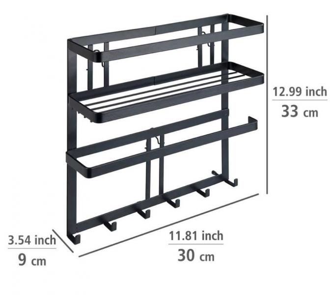 Wenko Gala multifunktionel k&oslash;kkenhylde t/v&aelig;g - Sort