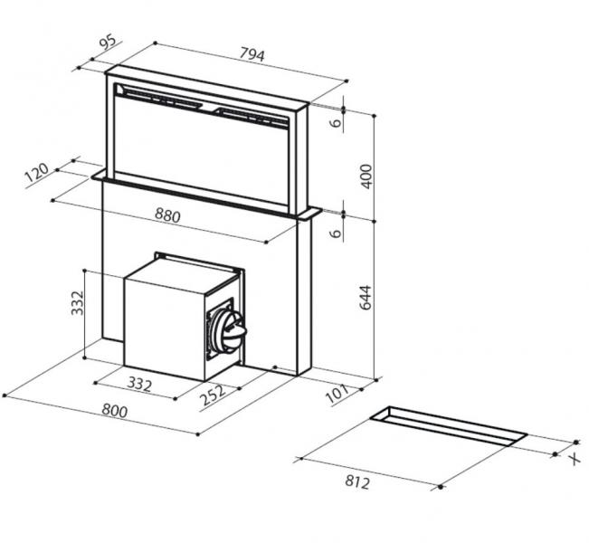 Eico Fabula N PLUS indbygget emh&aelig;tte t/ bordplade - Rustfrit st&aring;l