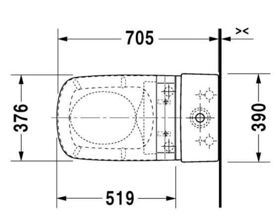 Duravit DuraStyle gulvtoilet m/wondergliss til sensowash sæde Duravit DuraStyle gulvtoilet m/wondergliss til sensowash sæde