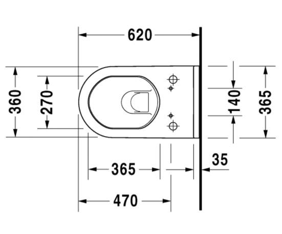 Duravit Starck 3 hængeskål til sensowash Duravit Starck 3 hængeskål til sensowash