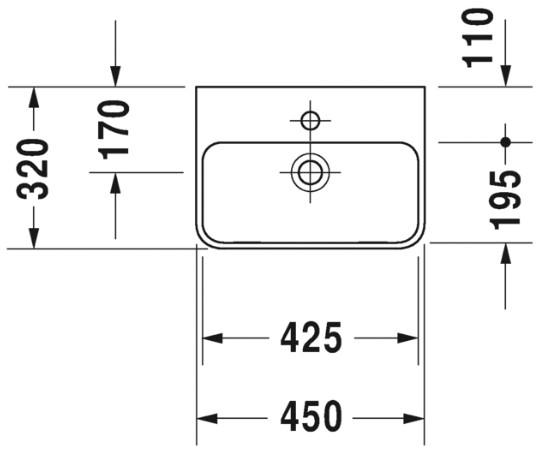 Duravit Me by Starck 45 h&aring;ndvask t/v&aelig;g