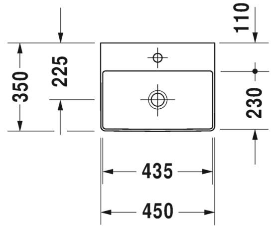 Duravit DuraSquare 45 h&aring;ndvask t/v&aelig;g eller m&oslash;bel