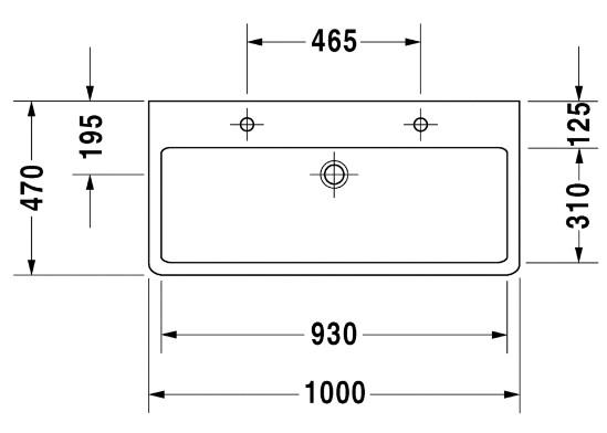 Duravit Vero 100 h&aring;ndvask t/v&aelig;g eller m&oslash;bel - 2 hanehuller