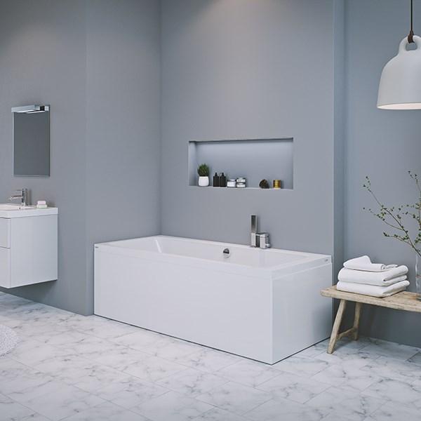 Strømberg Quantum badekar t/indbygning - 180 x 80 - 2 ryglæn Strømberg Quantum badekar t/indbygning - 180 x 80 - 2 ryglæn