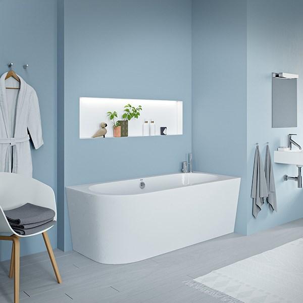 Strømberg Lago fritstående badekar t/hjørne - 165 x 75 - Højre Strømberg Lago fritstående badekar t/hjørne - 165 x 75 - Højre