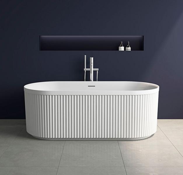 Kriss Queen fritst&aring;ende badekar - Mat hvid