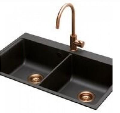 Lavabo Saturn 86 kompositvask - Antracit-sort/kobber