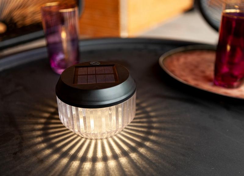 Lutec Solar Diva bordlampe m/solceller - S&aelig;t af 2 - Sort