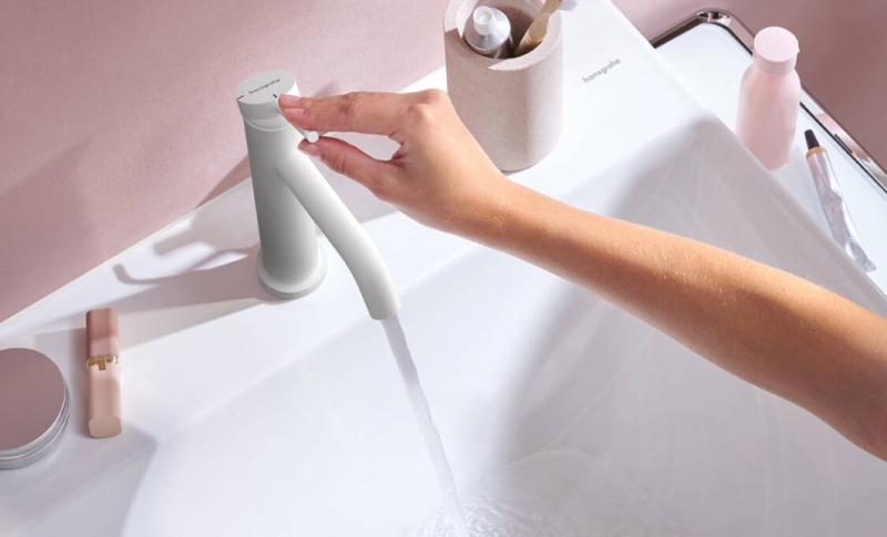 Hansgrohe Tecturis S 110 h&aring;ndvaskarmatur m/CoolStart - Mat hvid