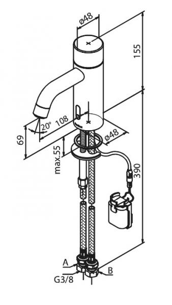 Damixa Silhouet Touchless håndvaskarmatur - Matsort Damixa Silhouet Touchless håndvaskarmatur - Matsort