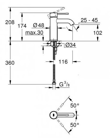Grohe Essence Vitalio komplet pakke til bad - Mat sort