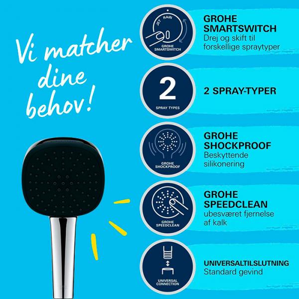 Grohe Vitalio Comfort 110 håndbruser 2 sprays Grohe Vitalio Comfort 110 håndbruser 2 sprays