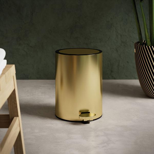 Damixa Zen toiletspand m/pedal og SoftClose 3l - Børstet messing Damixa Zen toiletspand m/pedal og SoftClose 3l - Børstet messing