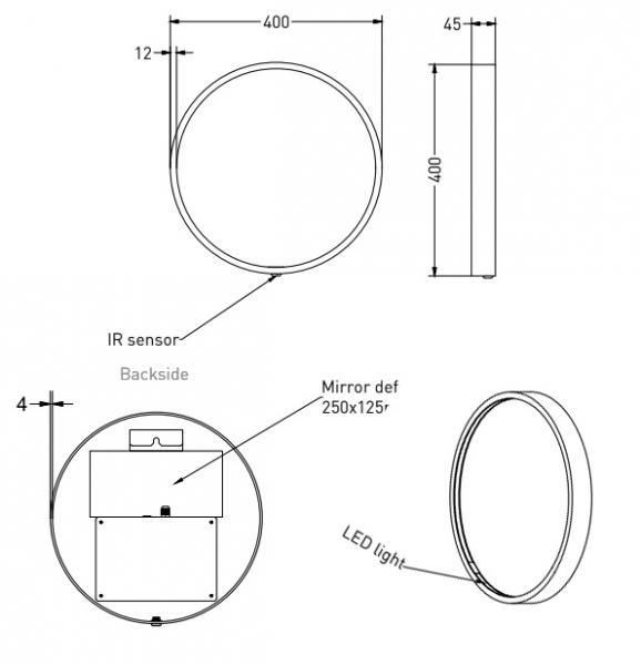Sanibell Ink SP24 rundt spejl m/lys, varme og sensor Ø40 - Mat sort Sanibell Ink SP24 rundt spejl m/lys, varme og sensor Ø40 - Mat sort