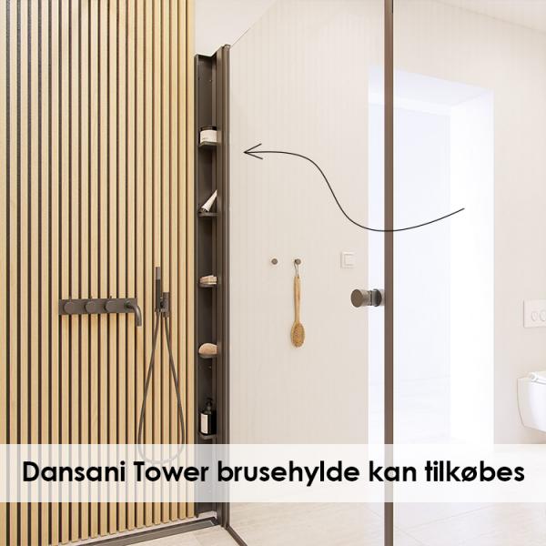 Dansani Match A+D 90x90 brusehj&oslash;rne - Klar glas/mat sort