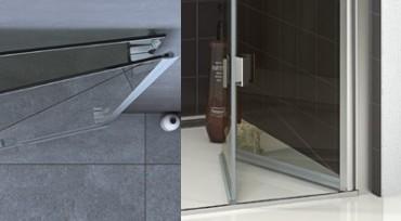 Dansani Match B+B bruseniche m/folded&oslash;re - 80x80 cm - Klar glas/mat krom