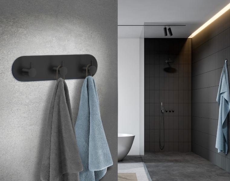 Beslagsboden selvkl&aelig;bende knager&aelig;kke m/tap - Rund - Mat sort