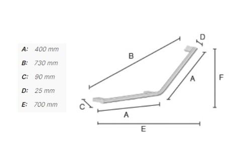 Smedbo Living V formet badekarsgreb - Krom - H&oslash;jre