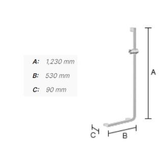 Smedbo Living greb til hjørne m/brusestang - Krom - Højre Smedbo Living greb til hjørne m/brusestang - Krom - Højre