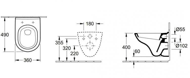 V&B O.novo Compact toiletpakke inkl. cisterne, sort betjeningsplade og s&aelig;de m/ soft-close
