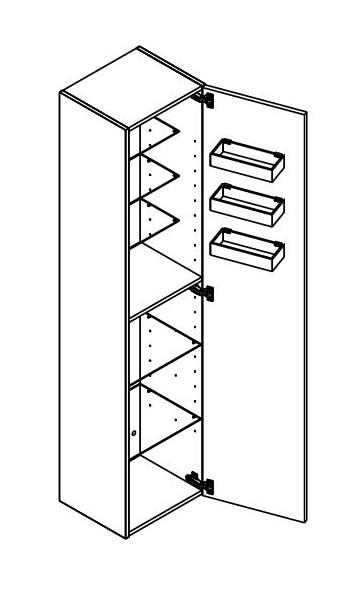 Dansani Luna Urban højskab 40 - Venstrehængslet - Sort eg Dansani Luna Urban højskab 40 - Venstrehængslet - Sort eg
