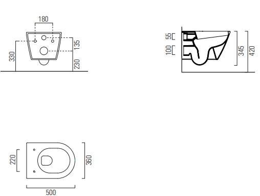 GSI Kube X Extraglaze+ eksklusiv v&aelig;gtoiletpakke