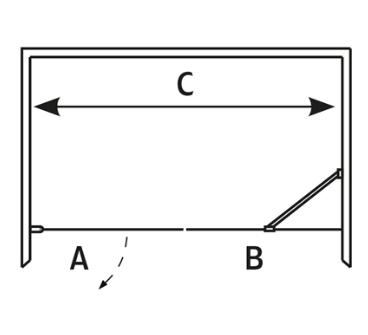 Hafa Brusev&aelig;g Igloo Pro Niche 1455-1490 mm d&oslash;r 70 v&aelig;g 80 cm klart glas/alu