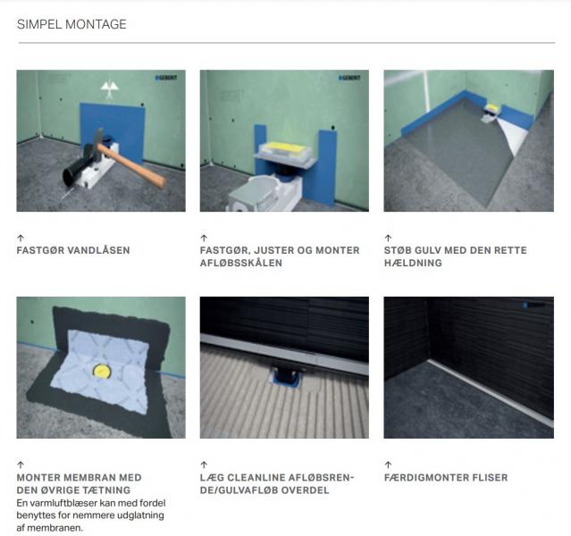 Geberit CleanLine 50 mm montages&aelig;t m/vandl&aring;s 50 - Vandret