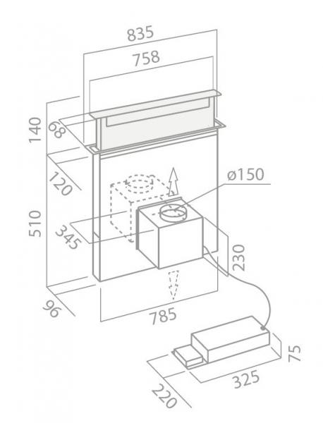 Eico Pandora N indbygget emhætte t/ bordplade - Sort Eico Pandora N indbygget emhætte t/ bordplade - Sort