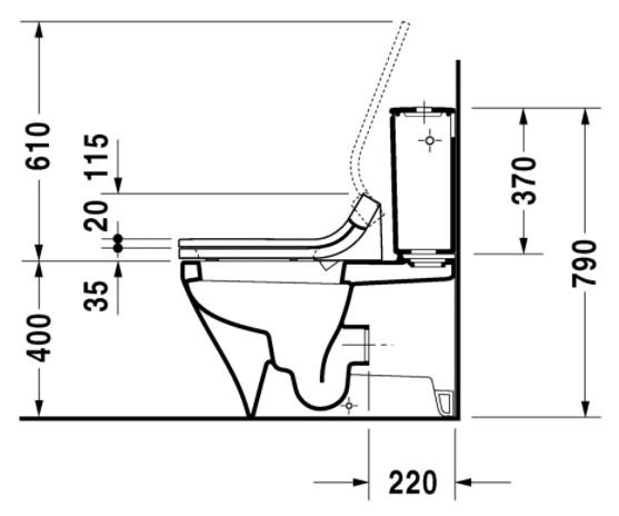 Duravit DuraStyle gulvtoilet m/wondergliss til sensowash sæde Duravit DuraStyle gulvtoilet m/wondergliss til sensowash sæde