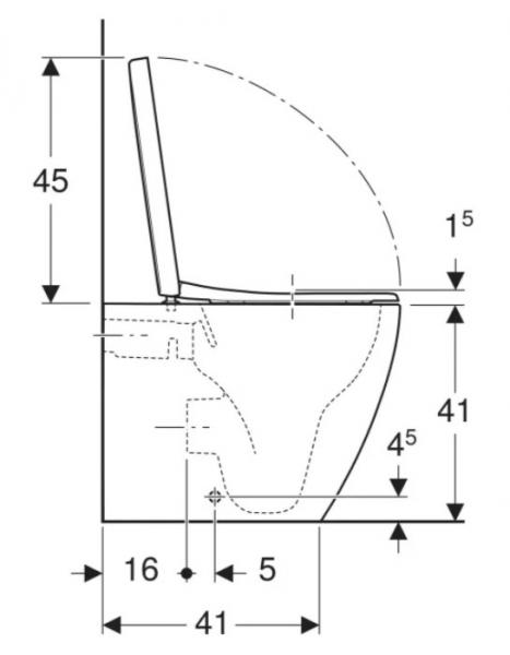 Geberit iCon back-to-wall gulvst&aring;ende toilet inkl. s&aelig;de - Mat hvid