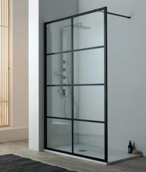 Lavabo Walk In fast brusevæg - Klar glas/Mat sort - 90 cm Lavabo Walk In fast brusevæg - Klar glas/Mat sort - 90 cm