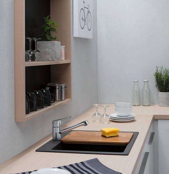 Hansgrohe S510-F450 k&oslash;kkenvask i komposit - Graphite black