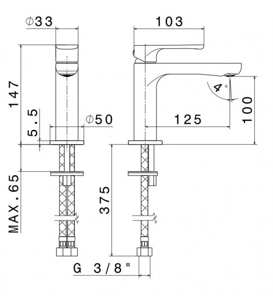 Cass&oslash;e Newform Linfa 2 h&aring;ndvaskarmatur - Mat sort