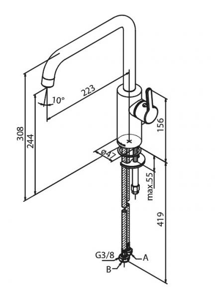 Damixa Silhouet k&oslash;kkenarmatur - Krom