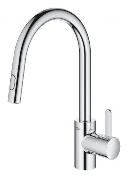 Grohe NEW Eurosmart Cosmopolitan k&oslash;kkenarmatur m/udtr&aelig;k  - Krom