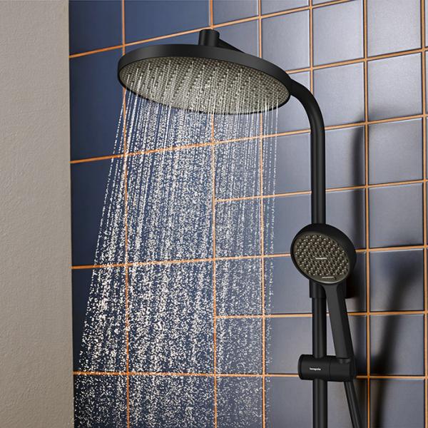 hansgrohe Activera S 240 showerpipe 1jet m/Ecosmart+ og Ecostat Fine Varia - Mat sort