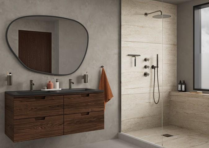 Damixa Iris XS 1 300 bruses&aelig;t til indbygning - B&oslash;rstet grafitgr&aring;