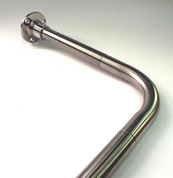 Van Der P Forhængstang 100x100cm m/2 vægflanger - Rustfri stål Van Der P Forhængstang 100x100cm m/2 vægflanger - Rustfri stål