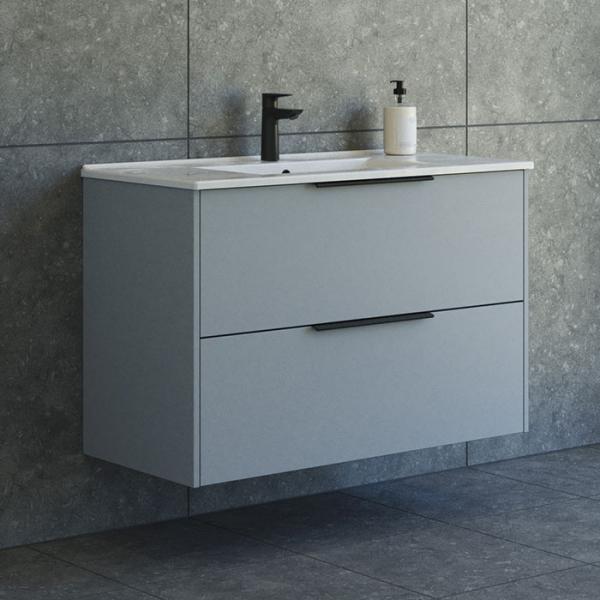 Dansani Mido+ Classic 101 møbelsæt m/Amber vask og 2 skuffer - Mat lyseblå Dansani Mido+ Classic 101 møbelsæt m/Amber vask og 2 skuffer - Mat lyseblå