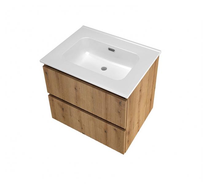 Sanibell Proline 60 m&oslash;bels&aelig;t m/lameller og 2 skuffer - Uden hanehul - Urban eg