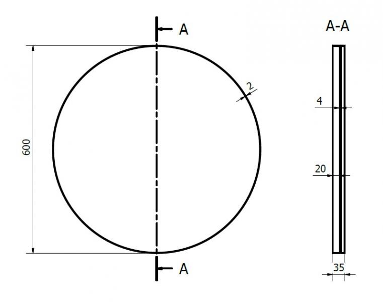 Sanibell Ink SP15 rundt spejl m/ramme &Oslash;60 - B&oslash;rstet kobber