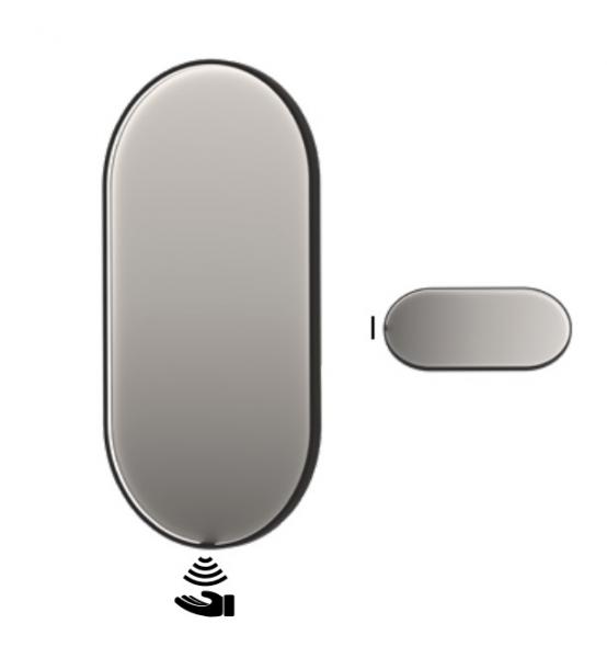 Sanibell Ink SP28 ovalt spejl m/lys, varme og sensor 50 x 100 cm - Mat sort Sanibell Ink SP28 ovalt spejl m/lys, varme og sensor 50 x 100 cm - Mat sort