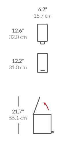 Simplehuman smal toiletspand 5L - Rustfrit stål Simplehuman smal toiletspand 5L - Rustfrit stål