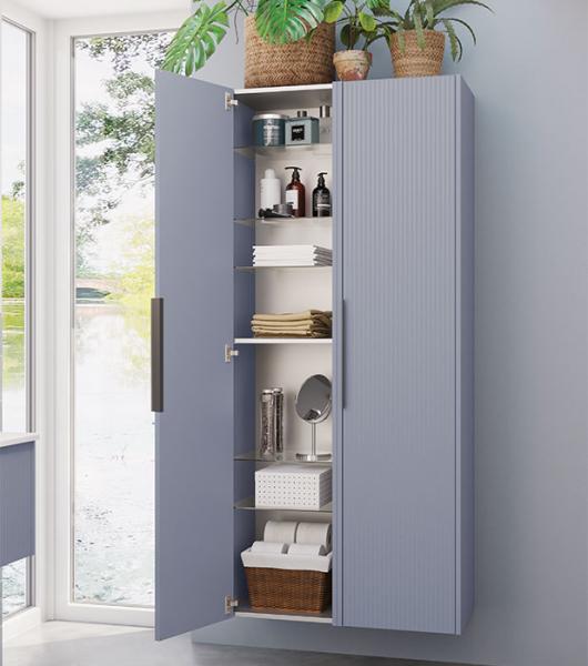 Dansani Mido+ Classic højskab m/1 låge - Stribet/mat hvid Dansani Mido+ Classic højskab m/1 låge - Stribet/mat hvid